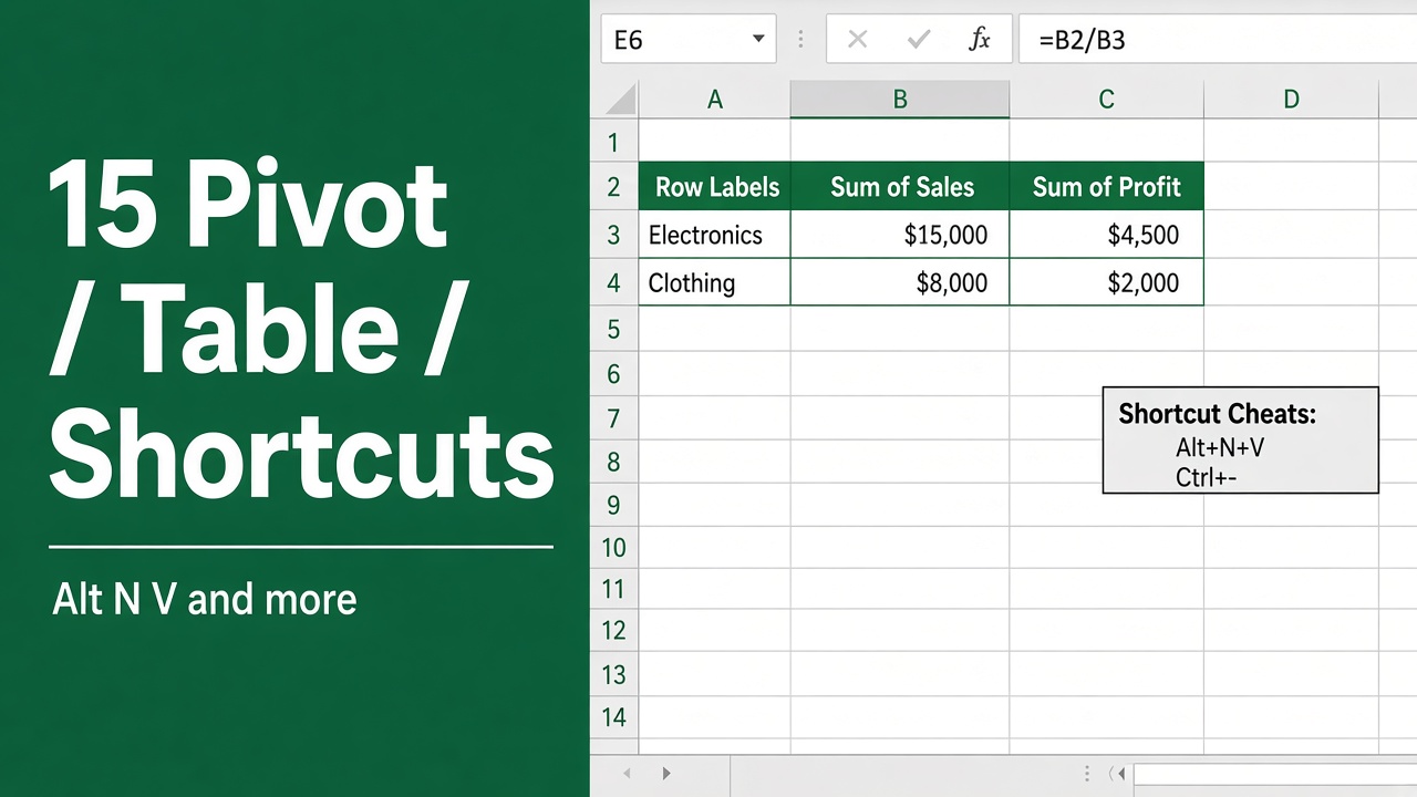 15 Top Excel Pivot Table Keyboard Shortcuts You Should Know featured image