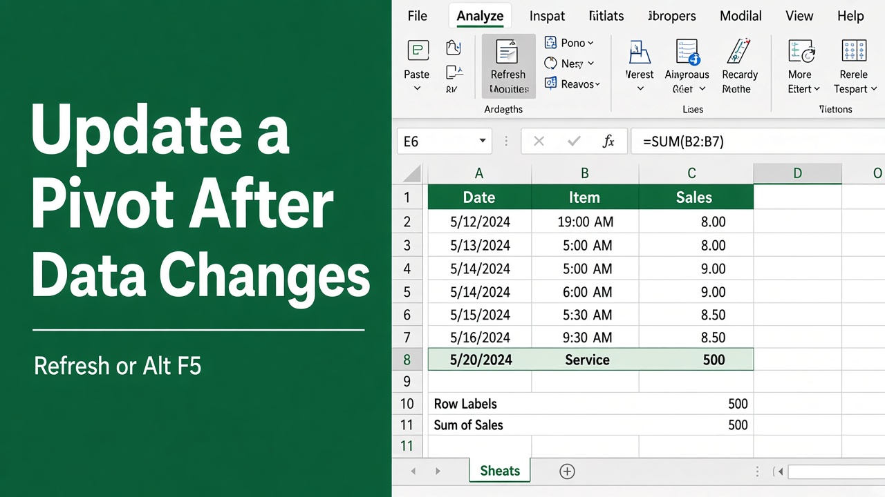 How to Update a Pivot Table After Changing Data? featured image