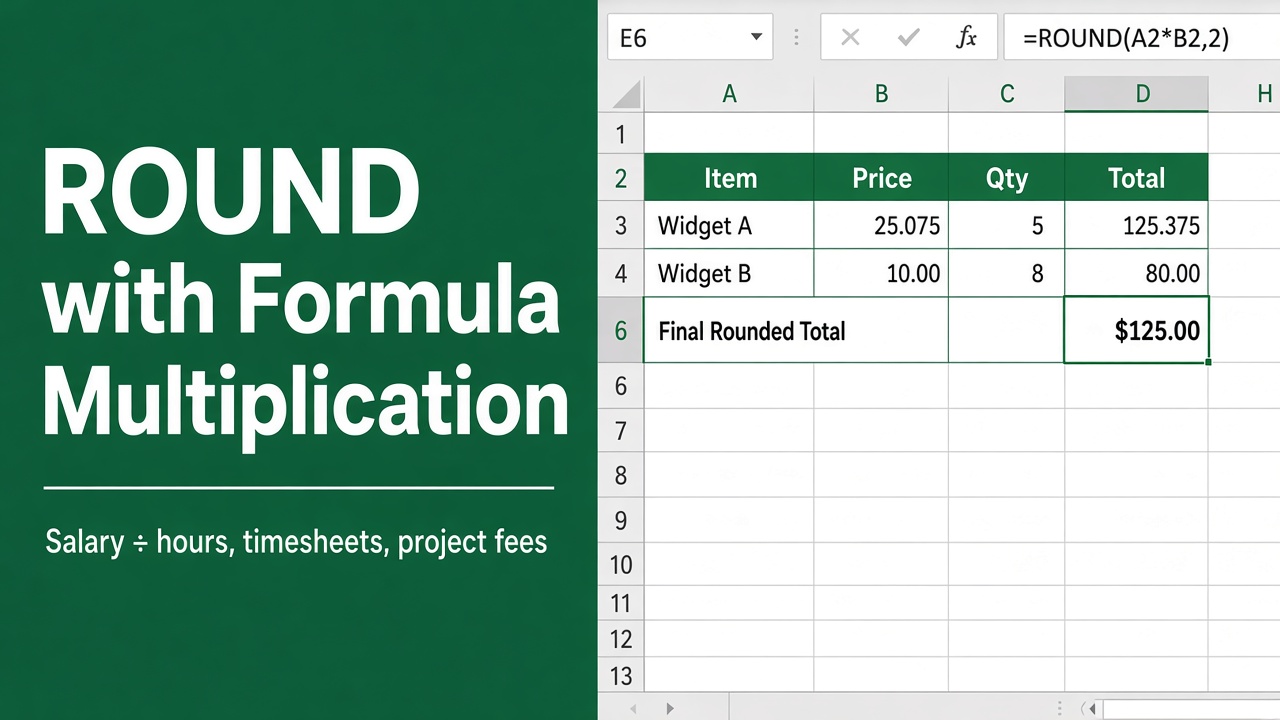 How to Use the Round Function in Excel with Formula Multiplication? featured image