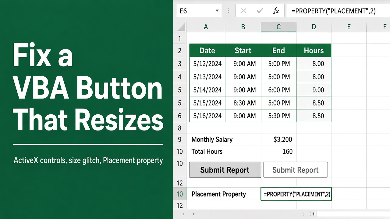 How to Fix an Excel VBA Button That Resizes After Clicking? featured image