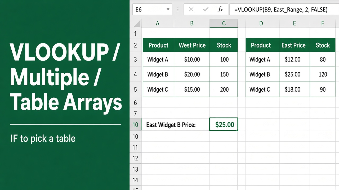 Use VLOOKUP with Multiple Table Arrays: A Complete Guide featured image